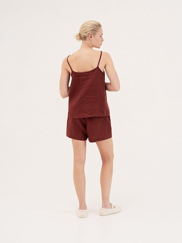 Pigiama 'Night Owl' di AmourLinen in marrone