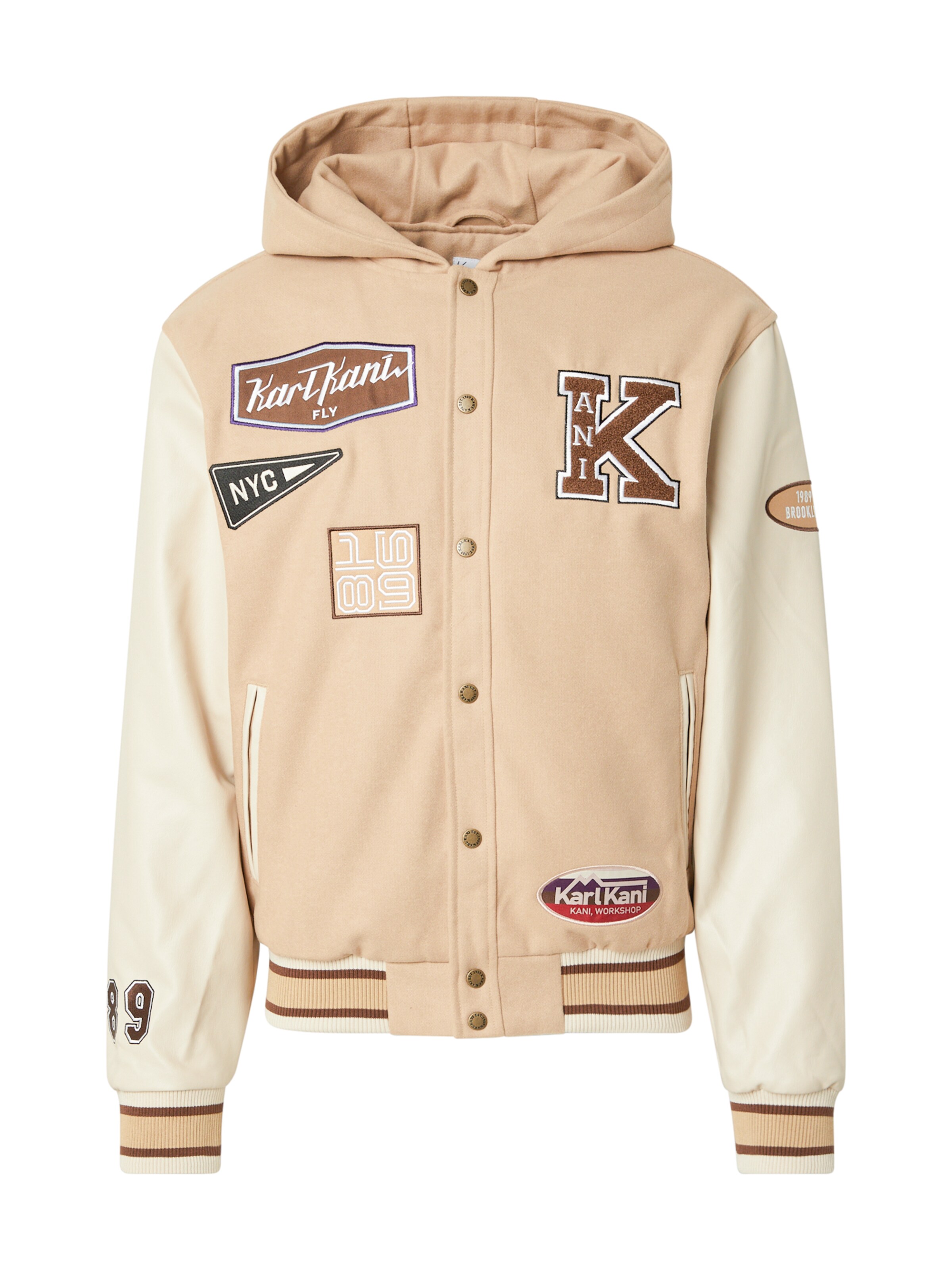 Veste mi-saison Karl Kani en beige : devant
