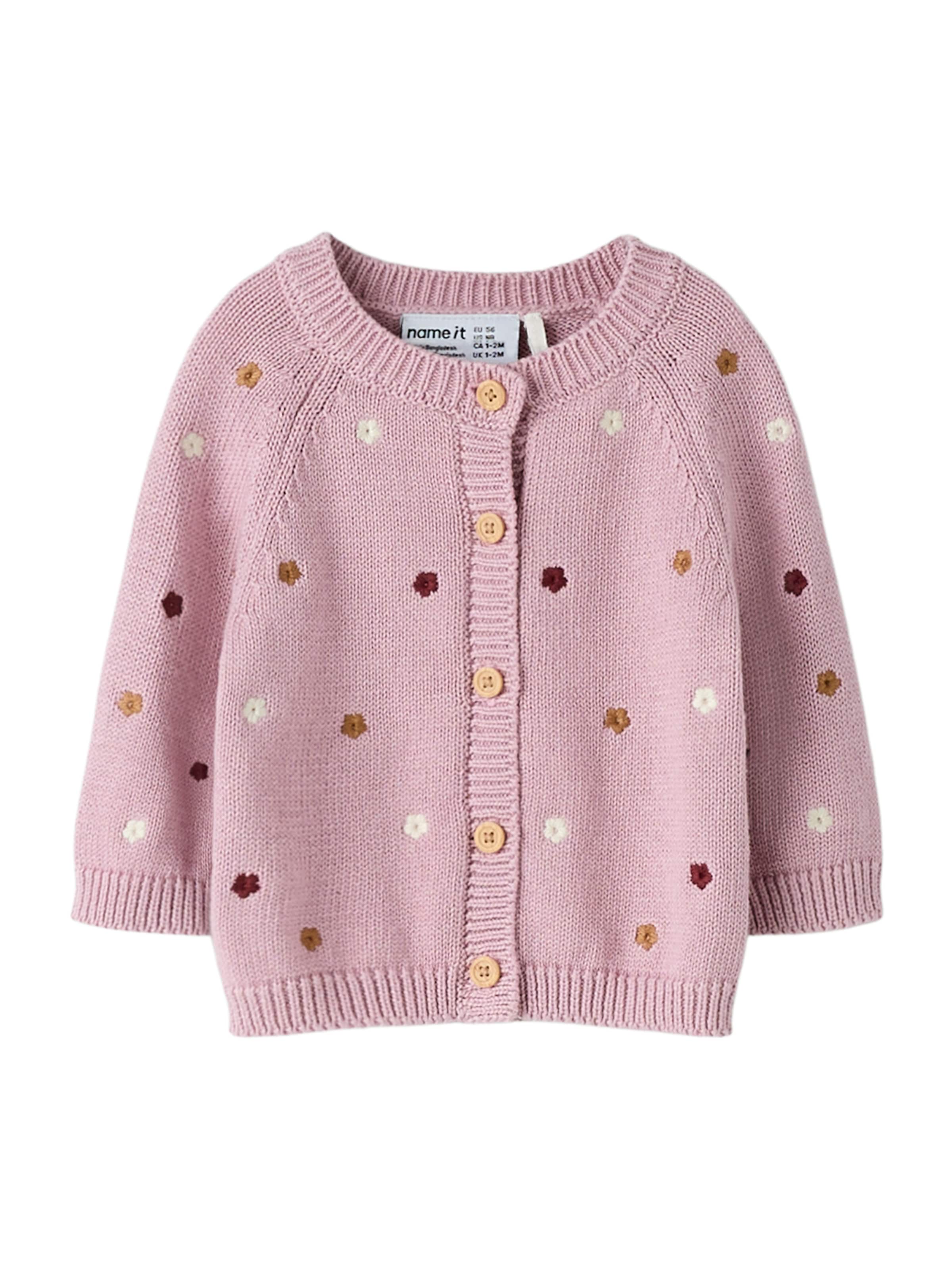 NAME IT Pletena jopa 'NBFTIFLOW' | roza barva: sprednja stran