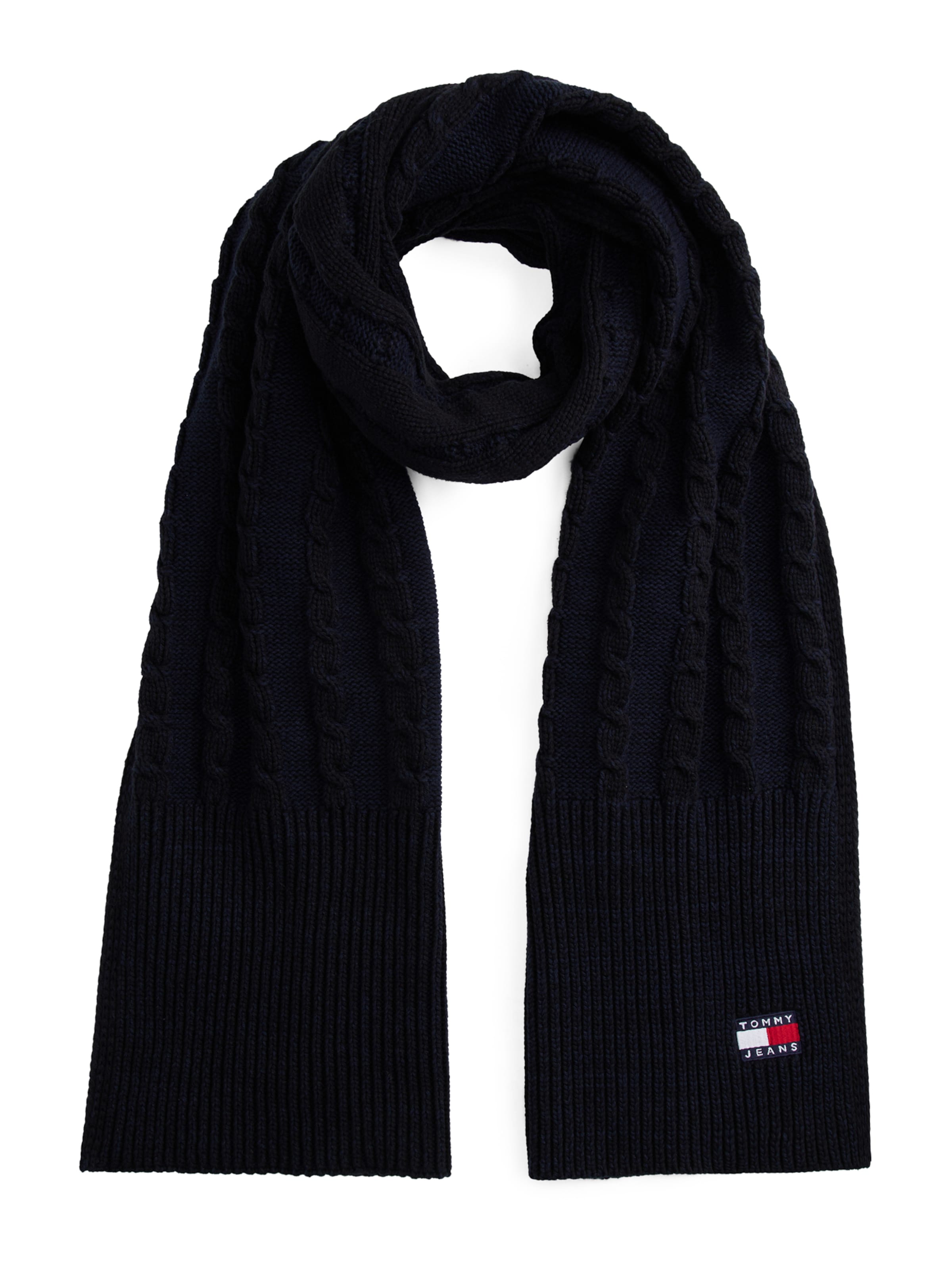 Tommy Jeans Šála 'HERITAGE' – černá: přední strana