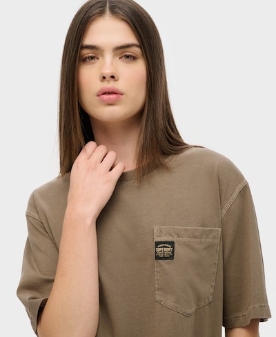 Superdry T-shirt oversize en olive / noir, Vue avec produit