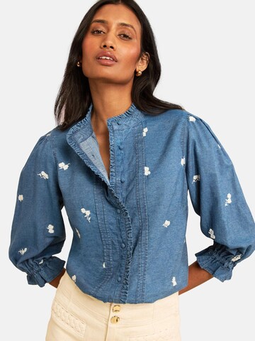 love & roses Blouse in Blue: front
