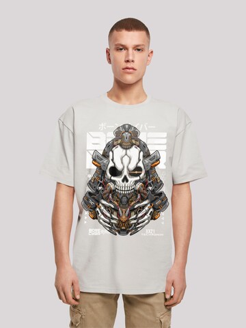 F4NT4STIC Shirt 'Bone Cyber Techronin CYBERPUNK STYLES' in Grijs: voorkant