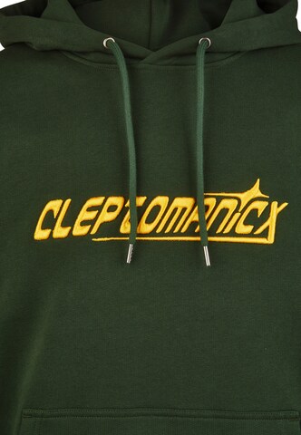 Cleptomanicx Sweatshirt 'Classic Hooded Starring' in Green