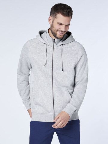 CHIEMSEE Regular fit Zip-Up Hoodie in Grey: front