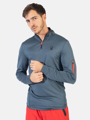 Sweat de sport Spyder en gris : devant