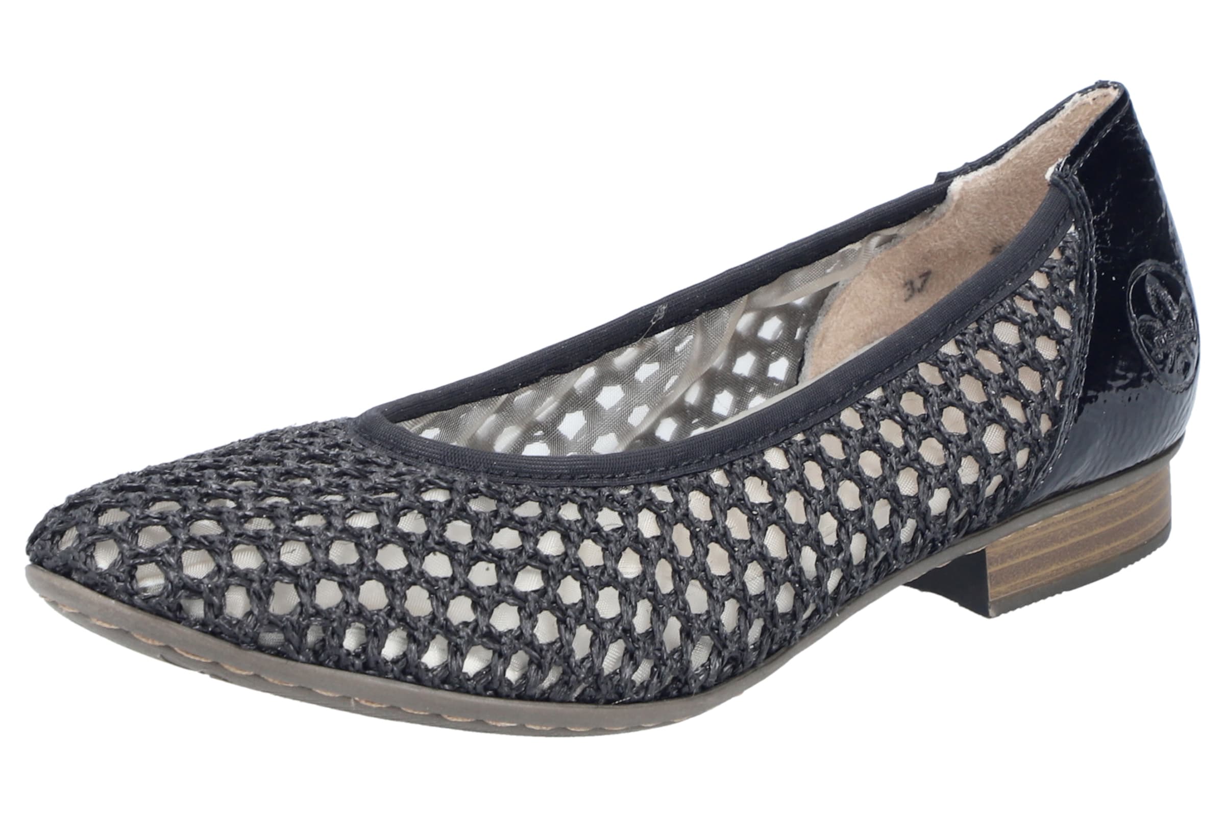 Rieker Ballerina in Schwarz: Vorderseite