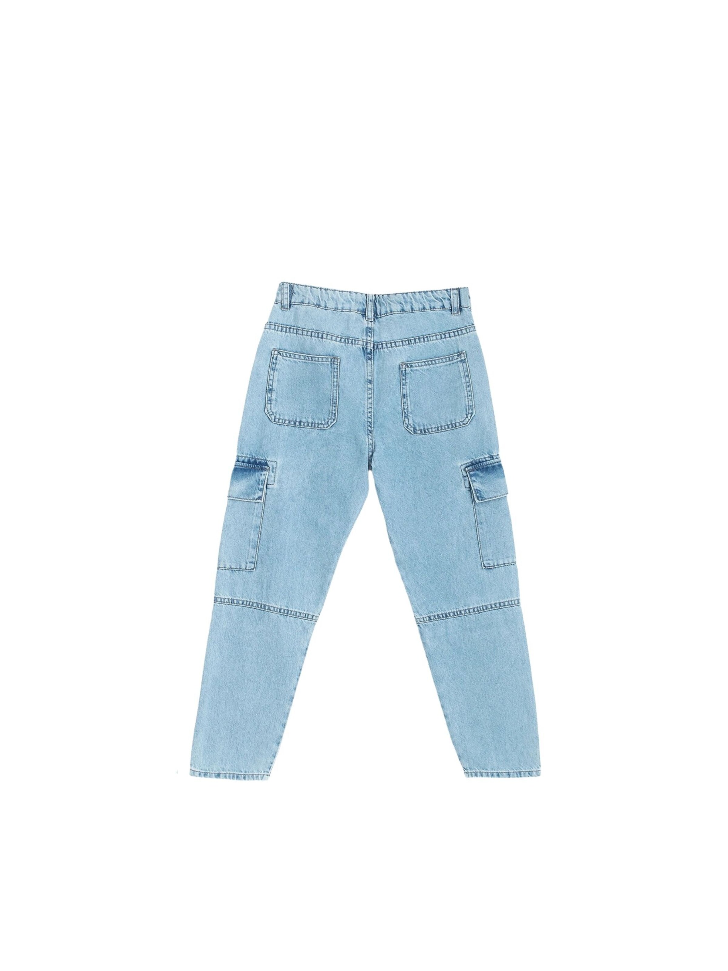 Solang Regular Hose Denim-Cargo-Jeans mit Cargotaschen in Blau