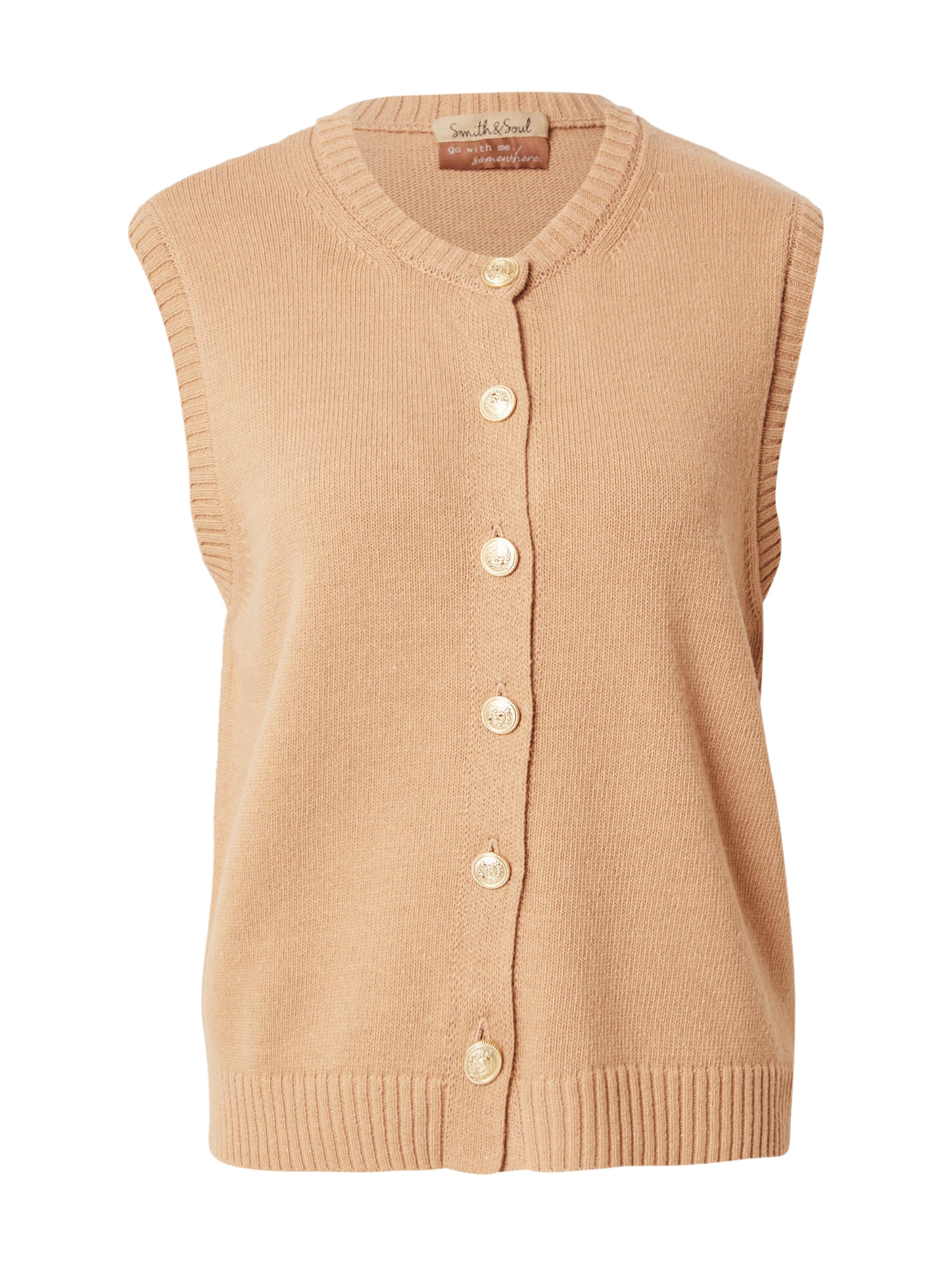 brūns Smith&Soul Adīta veste: no priekšpuses