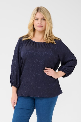 KAFFE CURVE Bluse 'Laureen' in Blau: Vorderseite