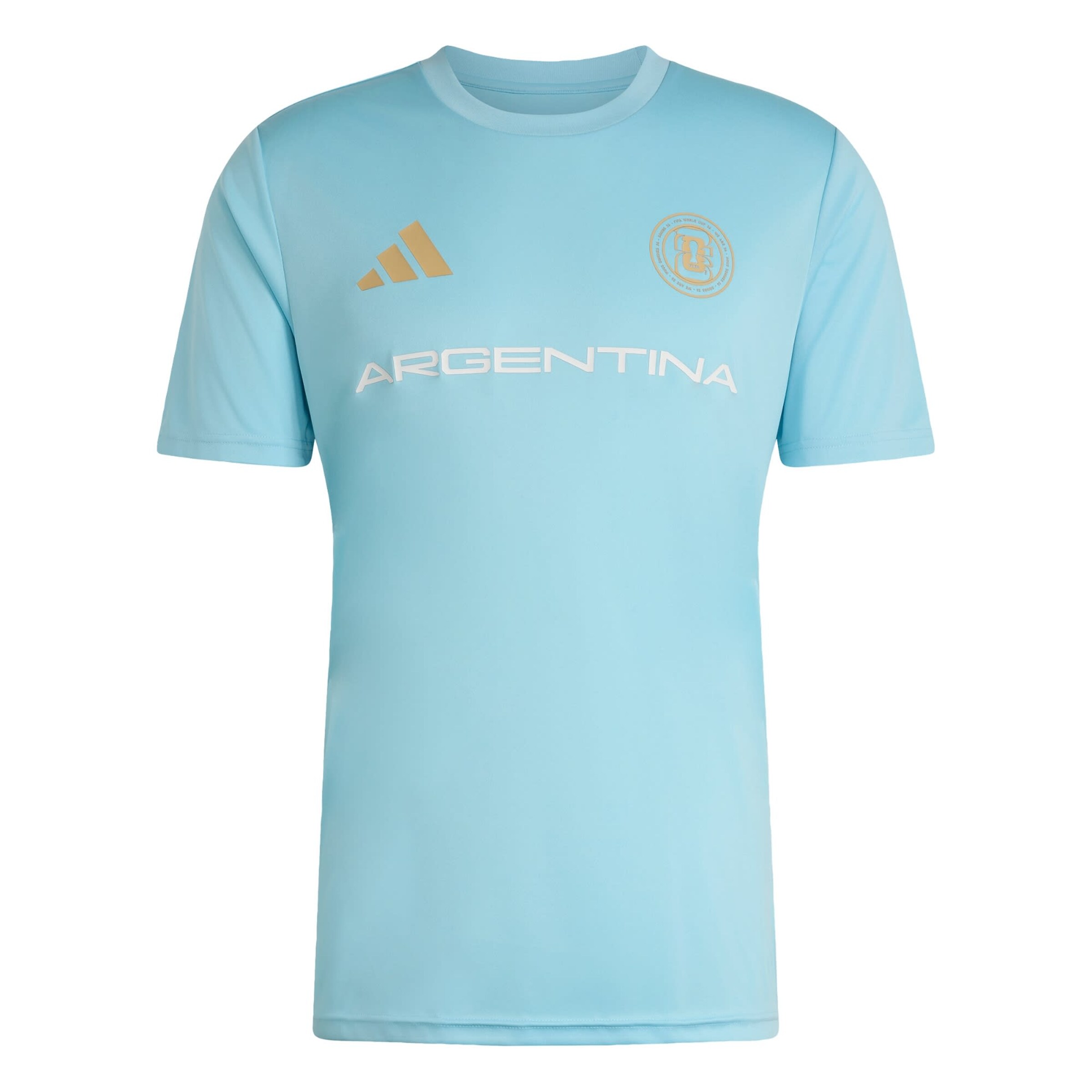 ADIDAS PERFORMANCE Maillot 'FIFA Fussball-Weltmeisterschaft™ 2026 Argentinien' en bleu clair / or / blanc, Vue avec produit
