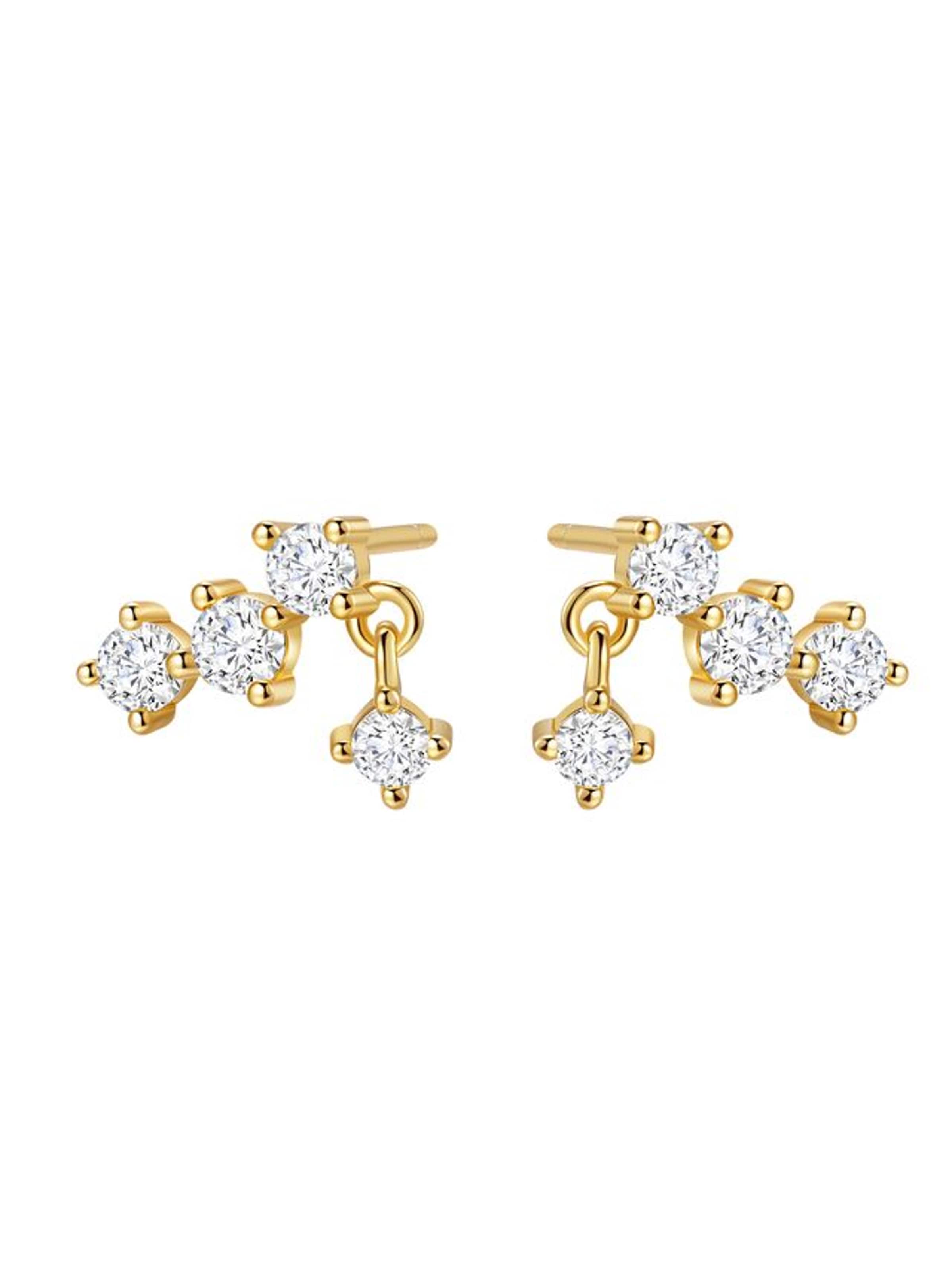 Boucles d'oreilles 'Starlit Drop' Hey Happiness en or : devant