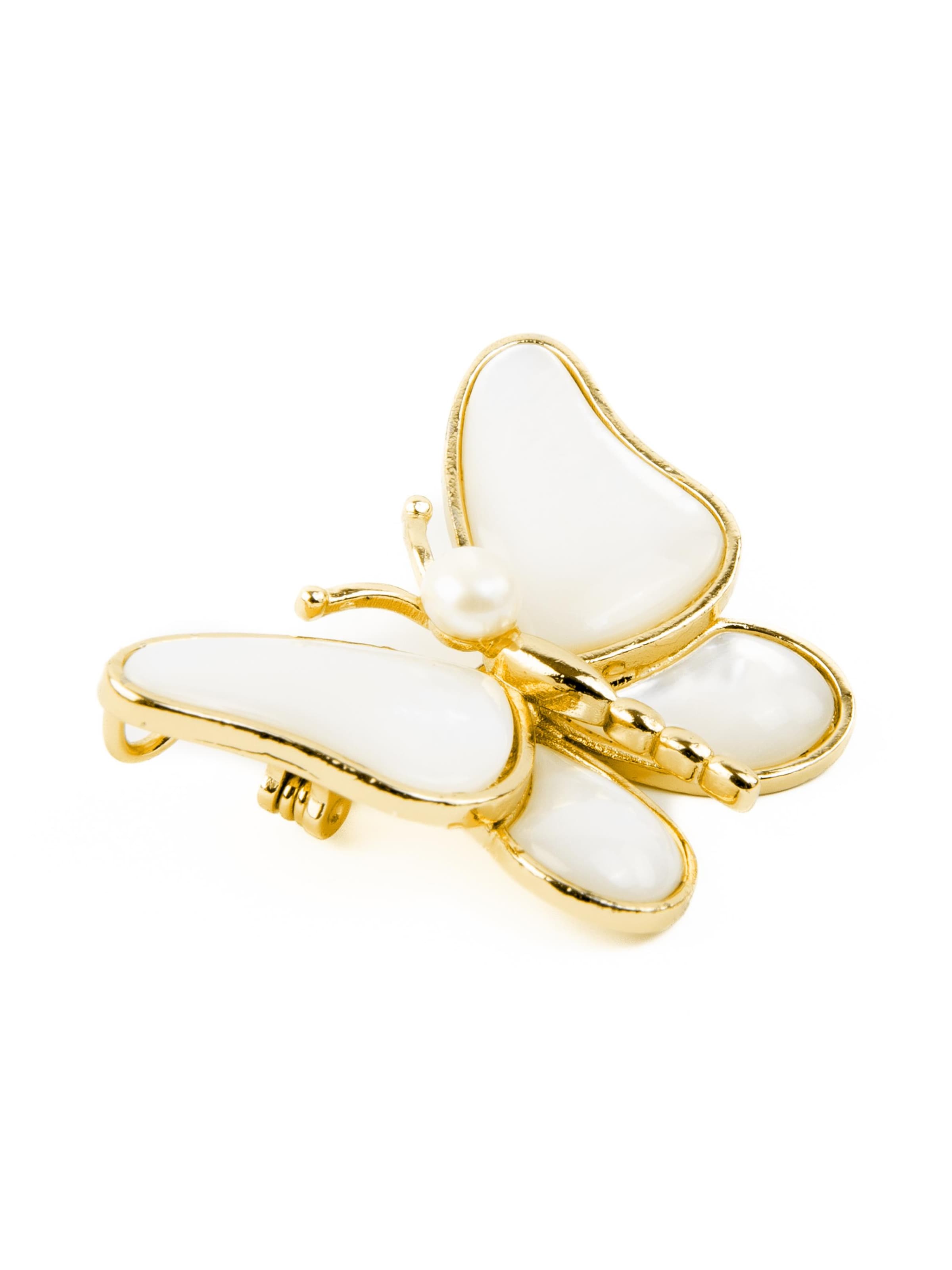 Luxenter Broche 'Mariposa' i hvid: forside