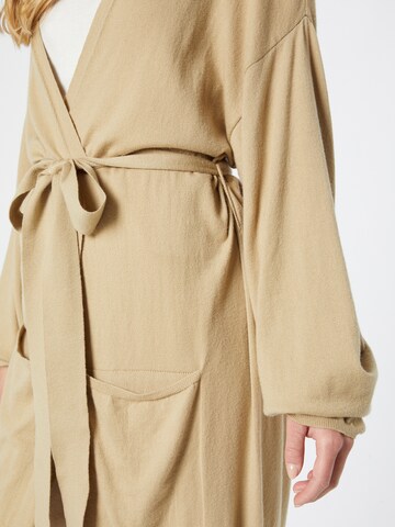 NA-KD Knitted Coat in Beige