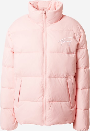 Tommy Jeans Kurtka zimowa w kolorze różowy pudrowy / białym, Podgląd produktu