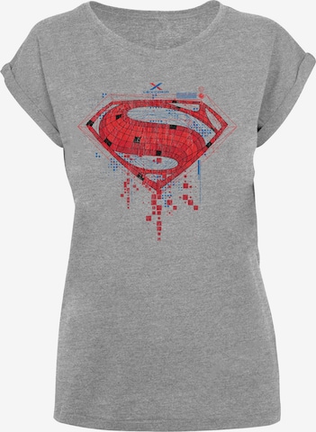F4NT4STIC T-Shirt 'DC Comis Superhelden Superman Geo' in Grau: Vorderseite