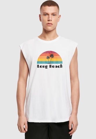 Merchcode Shirt 'Long Beach' in Wit: voorkant