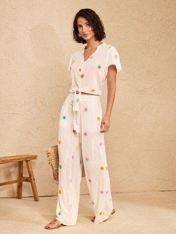 love & roses Bluse in Beige