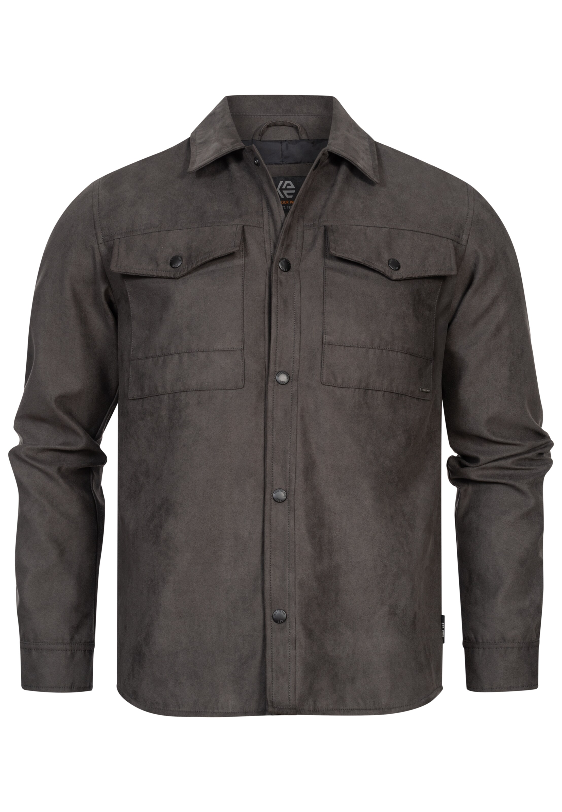 INDICODE JEANS Regular fit Overhemd ' Finny ' in Grijs: voorkant