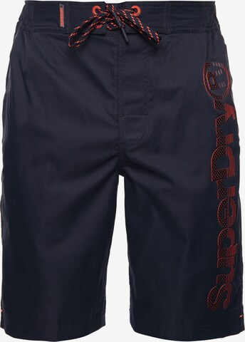 Skinny Shorts de bain Superdry en bleu : devant