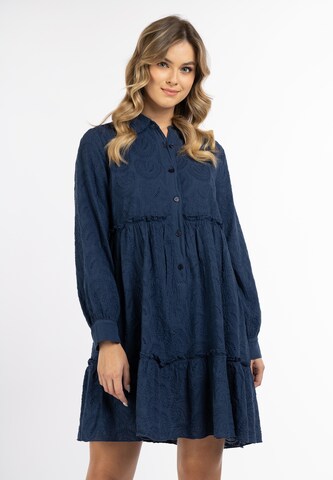 DreiMaster Vintage - Vestido camisero en azul: frente