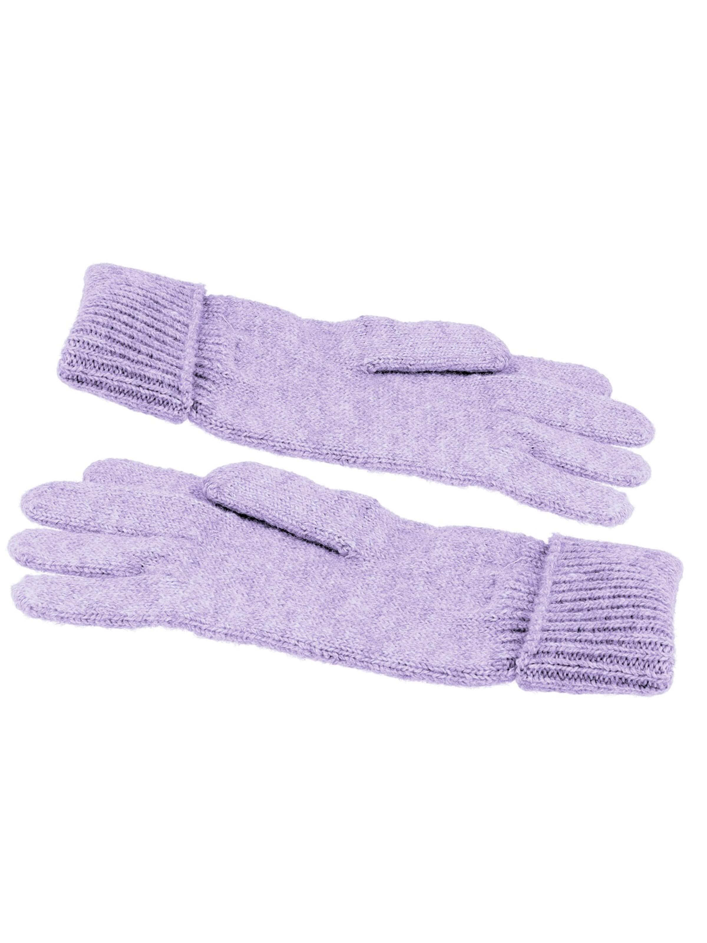 CAPO Full Finger Gloves 'Strickhandschuhe, melange' in Purple: front