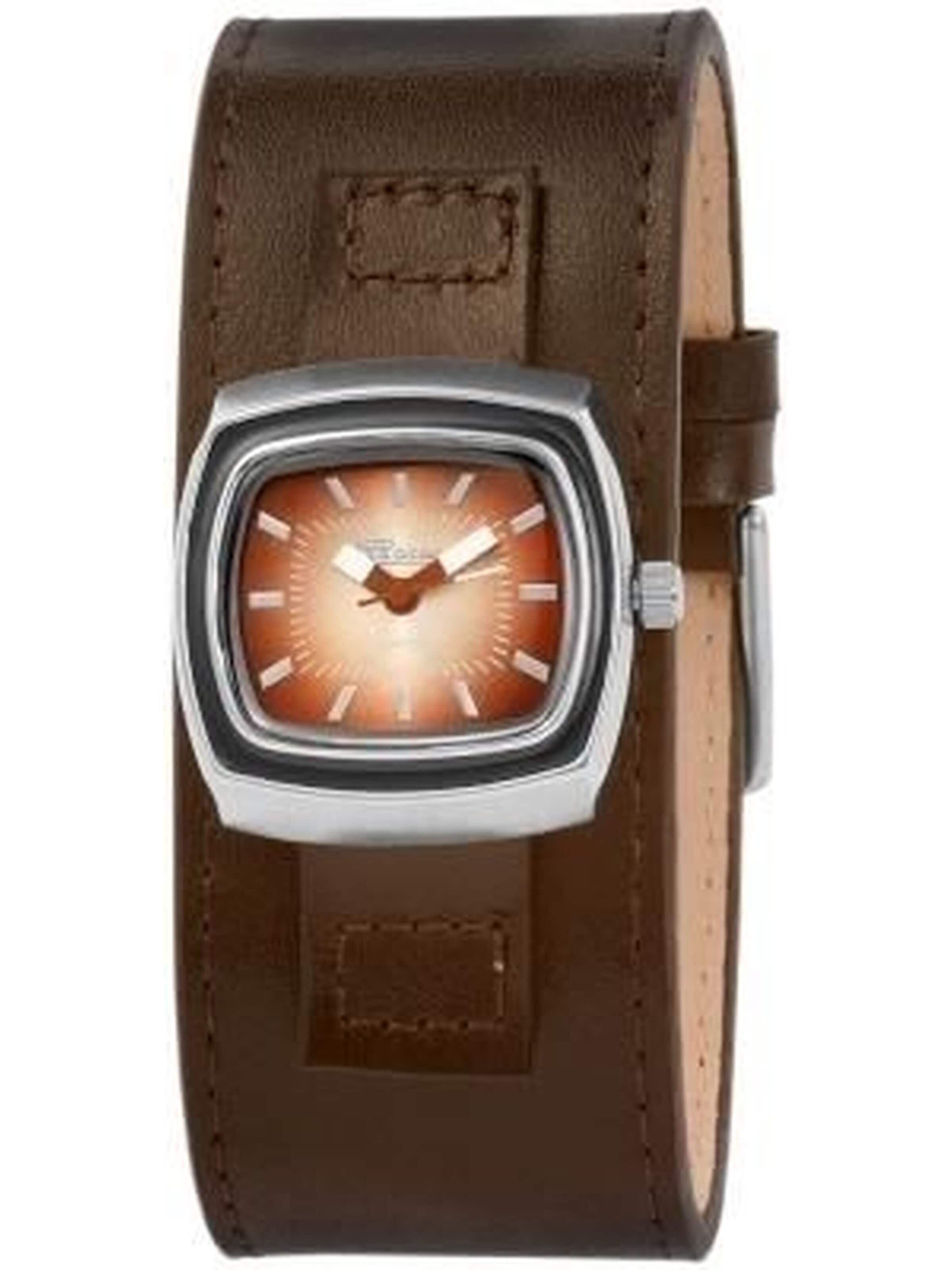 Raptor Analog Watch 'Tizia, Mineralglas' in Brown: front