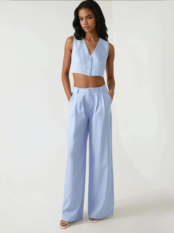 Hiccup - Perna larga Calças com pregas em azul