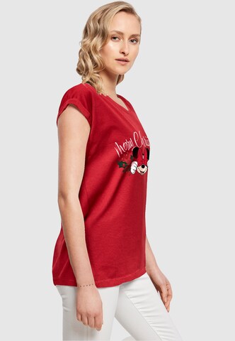 ABSOLUTE CULT Shirt 'Minnie Mouse - Christmas Holly' in Rood