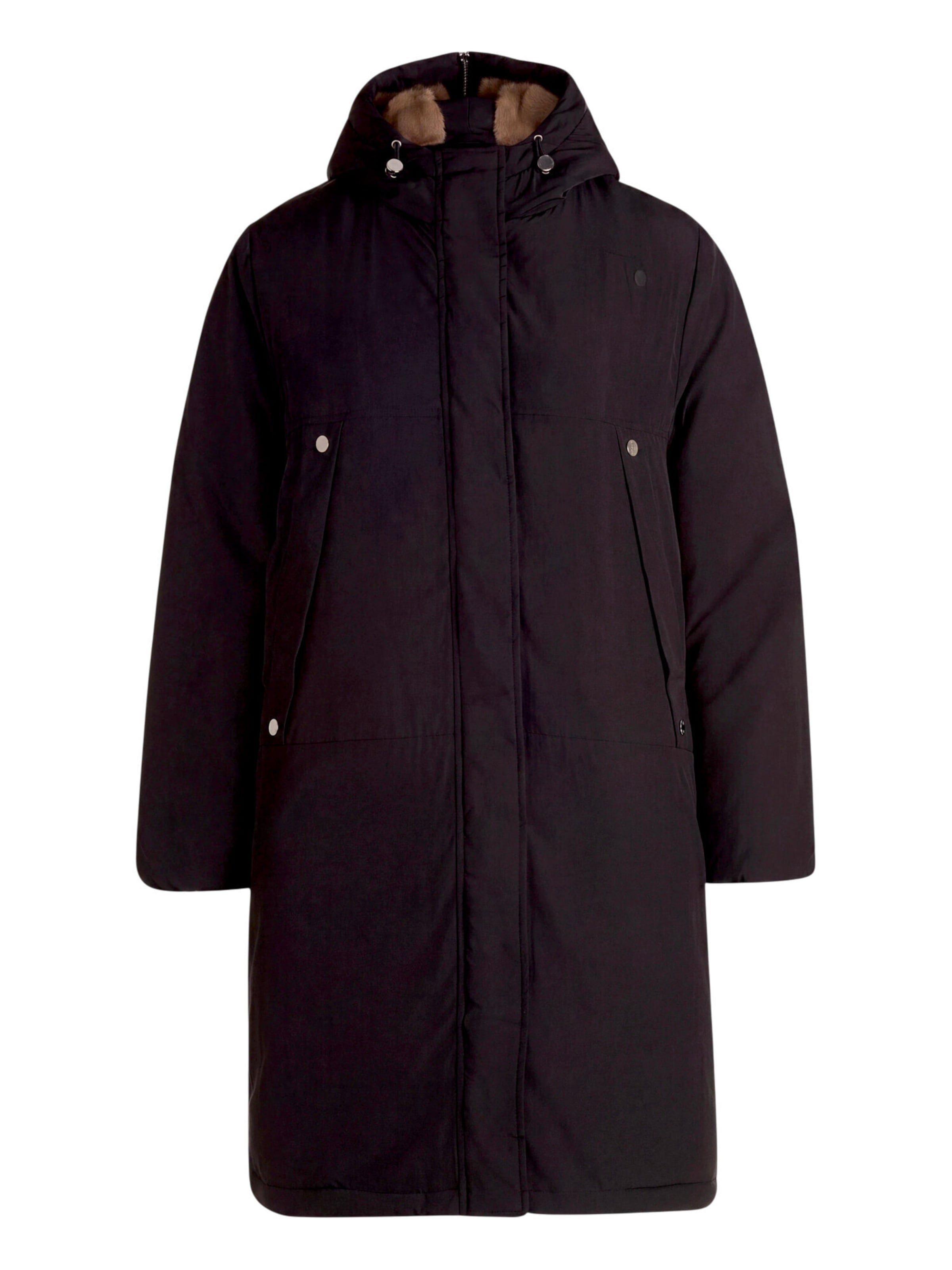 Cappotto invernale di zero in nero: frontale
