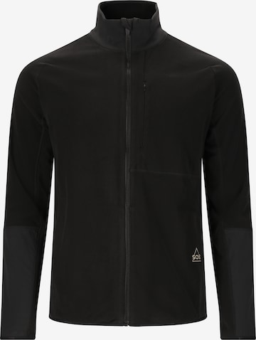 Veste en polaire fonctionnelle 'Bromo' SOS en noir : devant