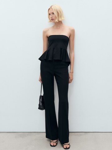 MANGO Top 'PEPLUM' – černá