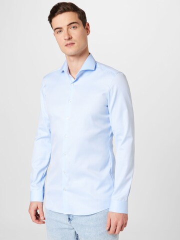 ETERNA Slim fit Overhemd in Blauw: voorkant