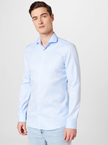 ETERNA Slim Fit Риза в синьо: отпред