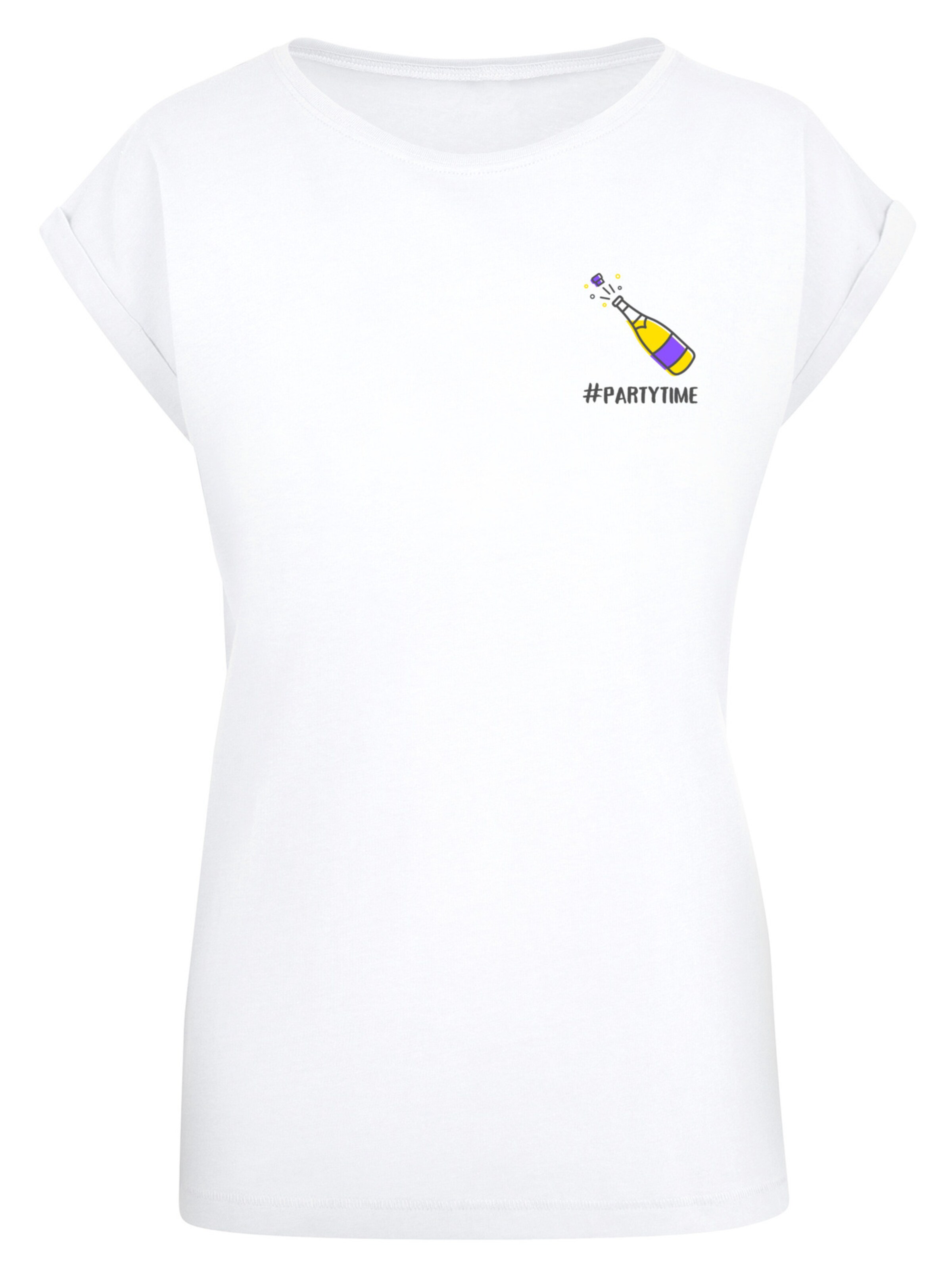 T-shirt 'Silvester Party #partytime' F4NT4STIC en blanc : devant