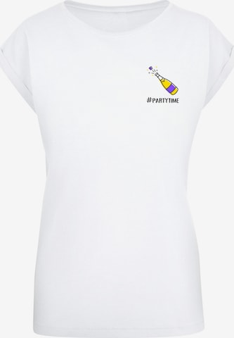 T-shirt 'Silvester Party #partytime' F4NT4STIC en blanc : devant