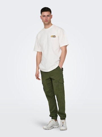 Effilé Pantalon cargo 'Carter' Only & Sons en vert