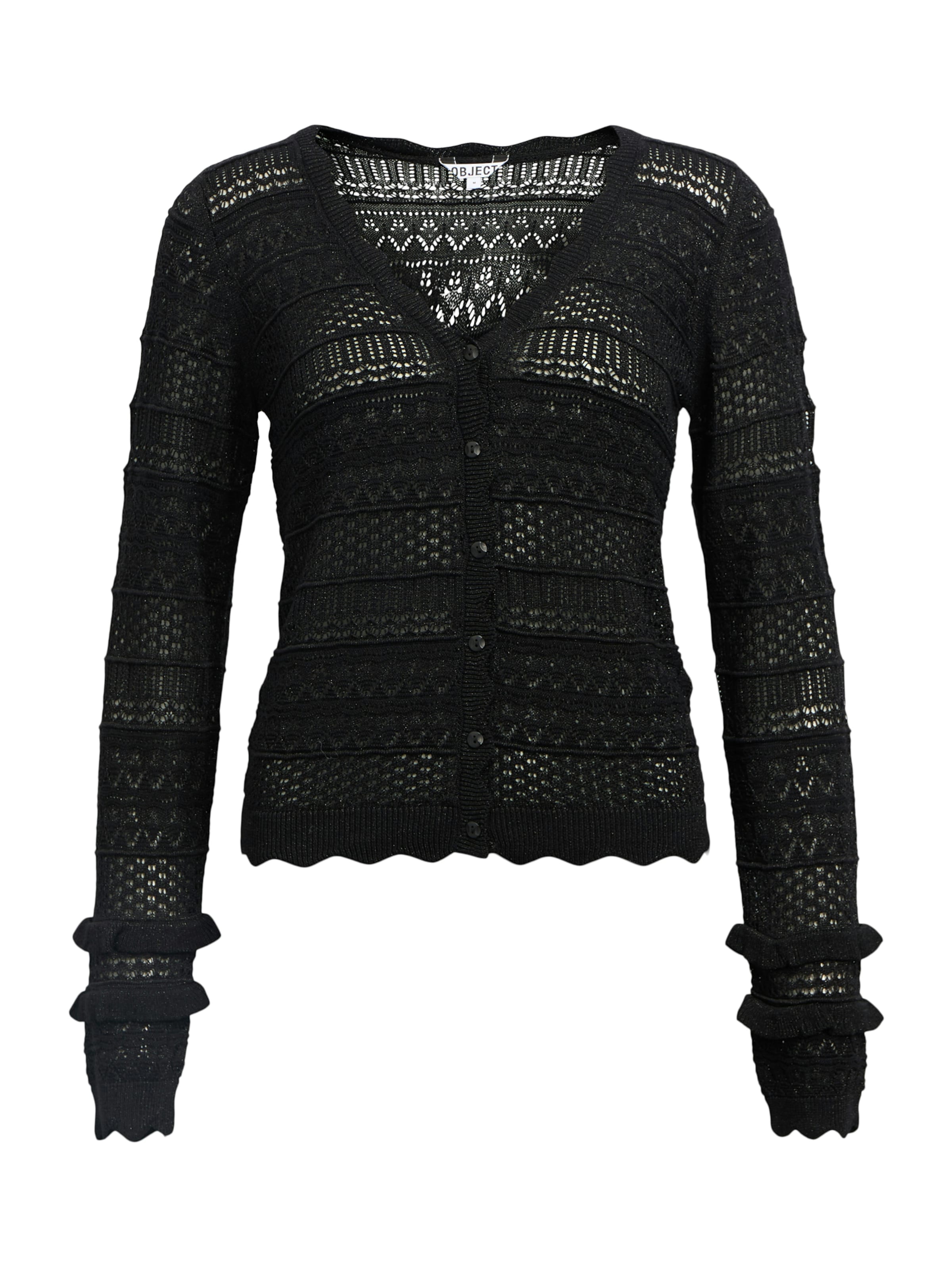 OBJECT Kardigan 'OBJNADUK' – černá: přední strana