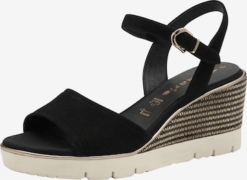 Sandales Tamaris en noir : devant