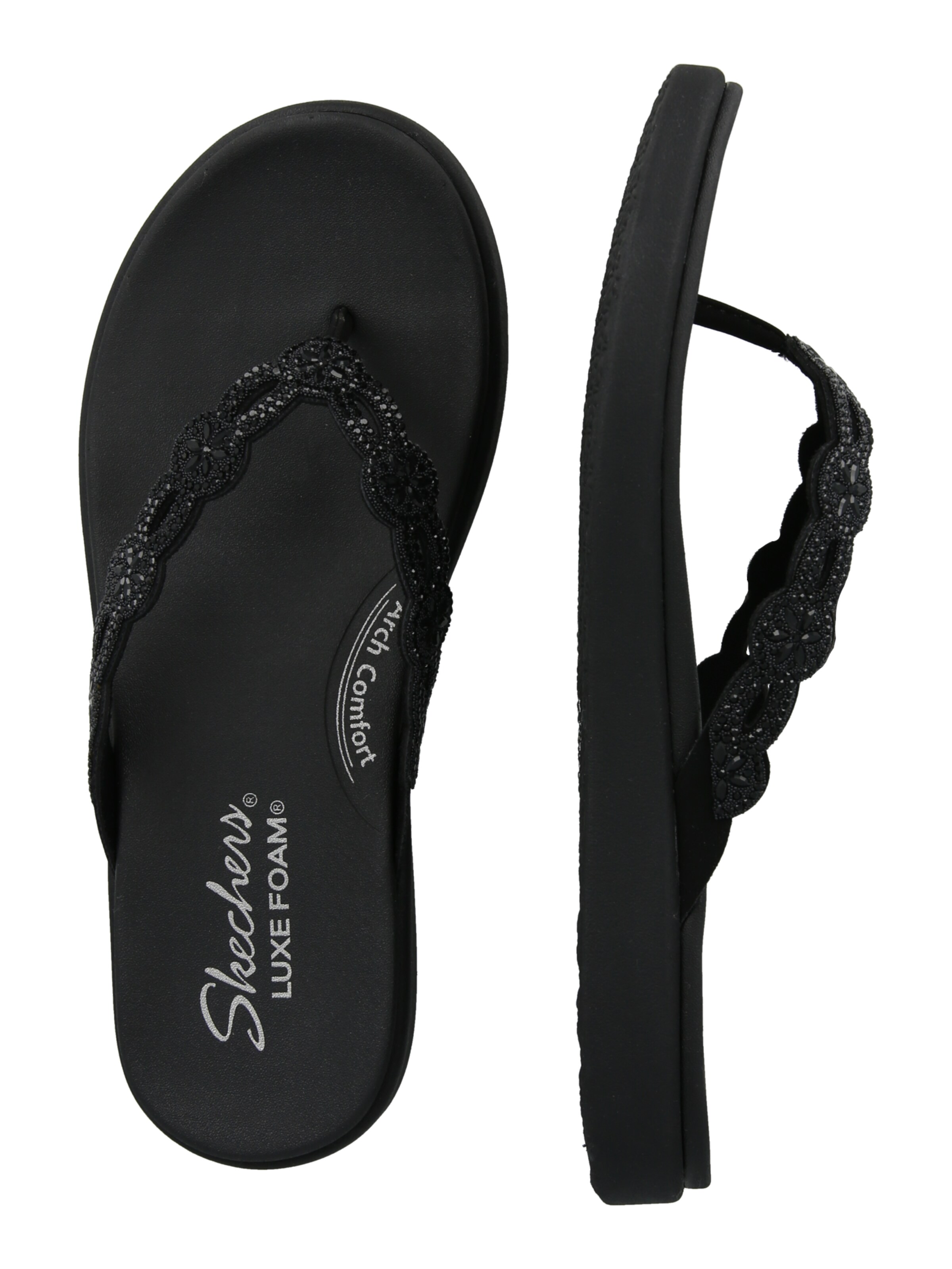 SKECHERS Žabky 'MEDITATION LUXE' – černá