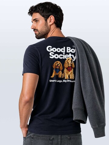 Neverless Shirt 'Good Boy Society' in Blue