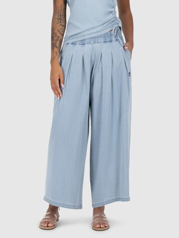 Alife and Kickin Wide leg Pleat-front trousers 'Nadette' in Blue: front