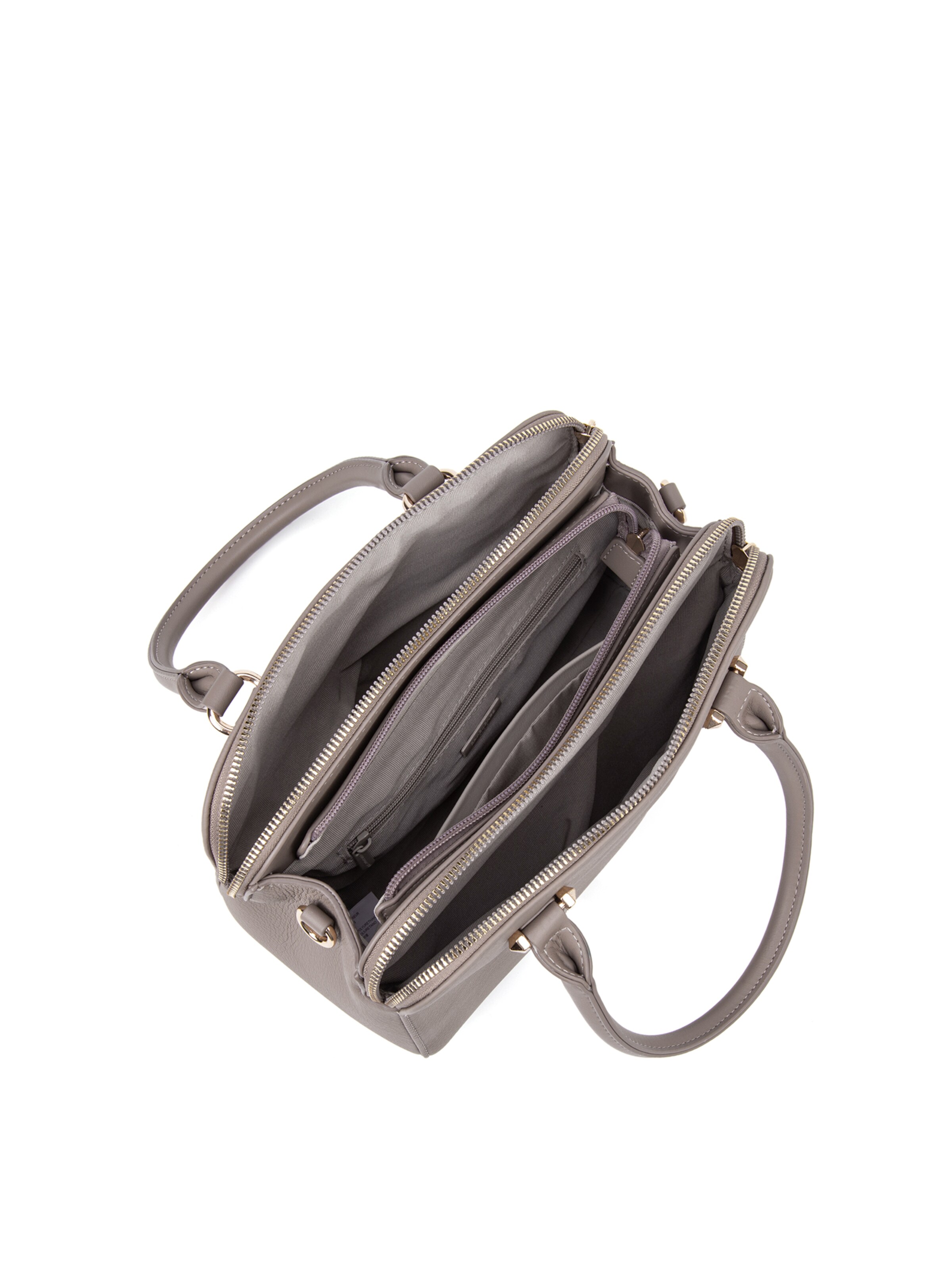 Borsa a mano 'Borsa a Mano Vegan Leather con Zip e Tracolla Rimovibile - David Jones' di David Jones in grigio