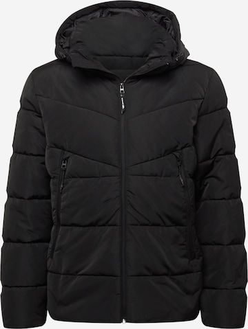 TOM TAILOR DENIM Winter Jacket in Black: front