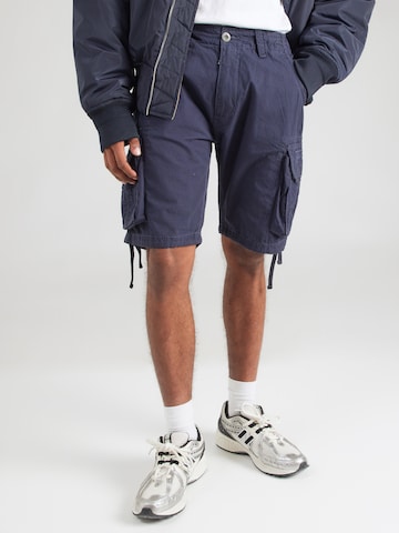 ALPHA INDUSTRIES Regular Cargo trousers 'Stream' in Blue: front