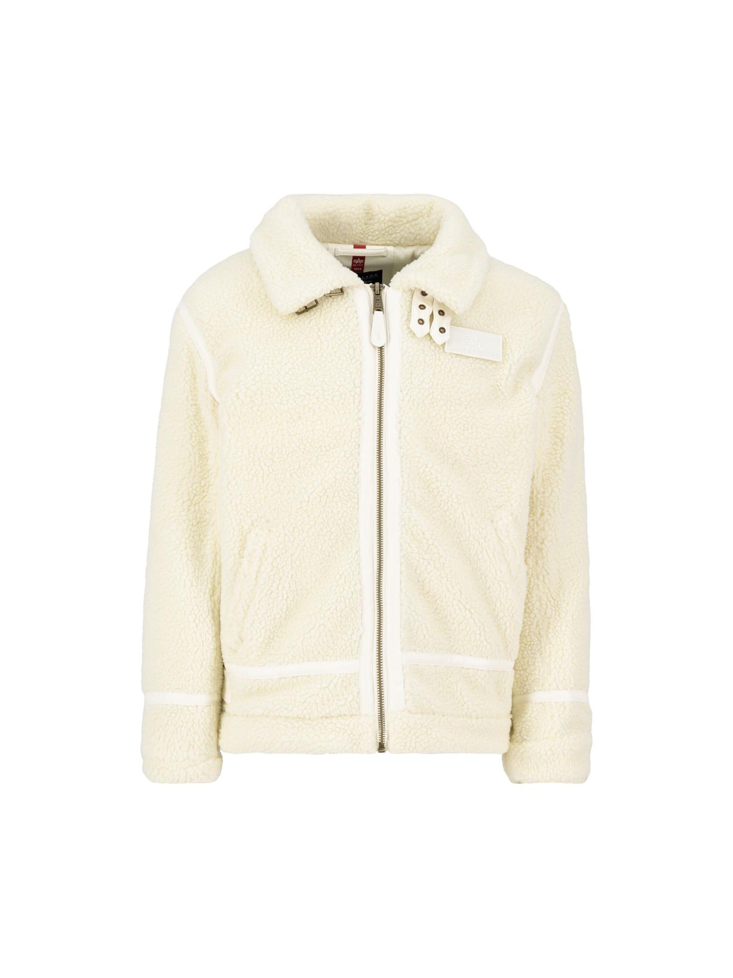 ALPHA INDUSTRIES Between-Season Jacket 'B3 Teddy' in White: front