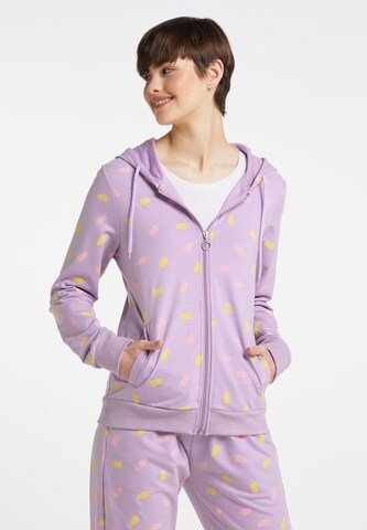 MYMO Zip-Up Hoodie 'Nolie' in Purple: front