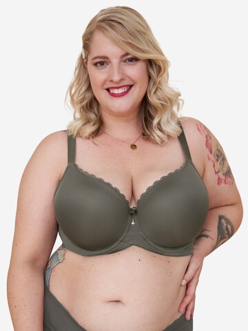 SugarShape T-Shirt BH 'Conscious' in Grün: Vorderseite