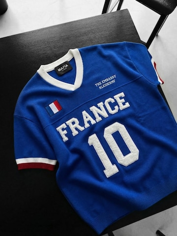Kleidermafia T-shirt 'Oversize France Knit T-shirt - Sax' i blå