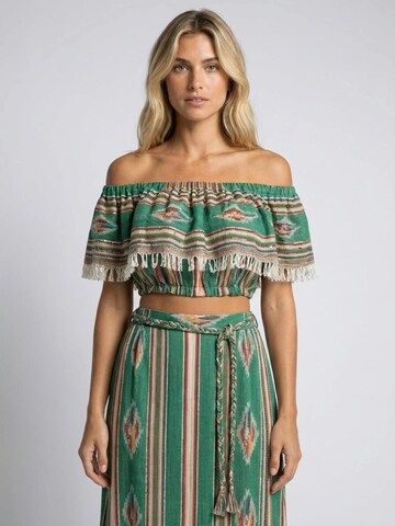 Miss June Blouse 'Caracas' in Groen: voorkant